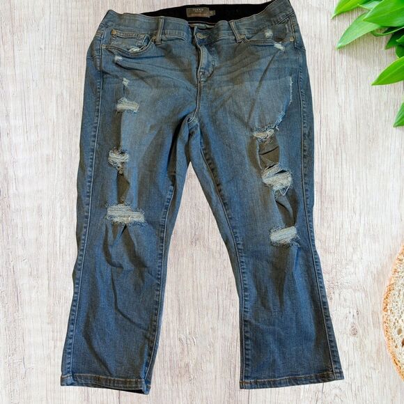 Torrid Womens Bombshell Skinny Crop Jeans Size 18 Stretch Distressed Casual Edgy - Picture 1 of 10